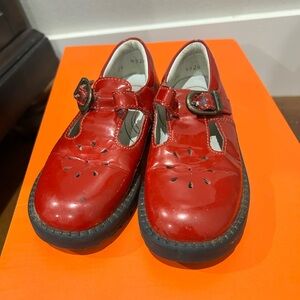 Red Mary Jane Kids Dress Shoes with Buckle